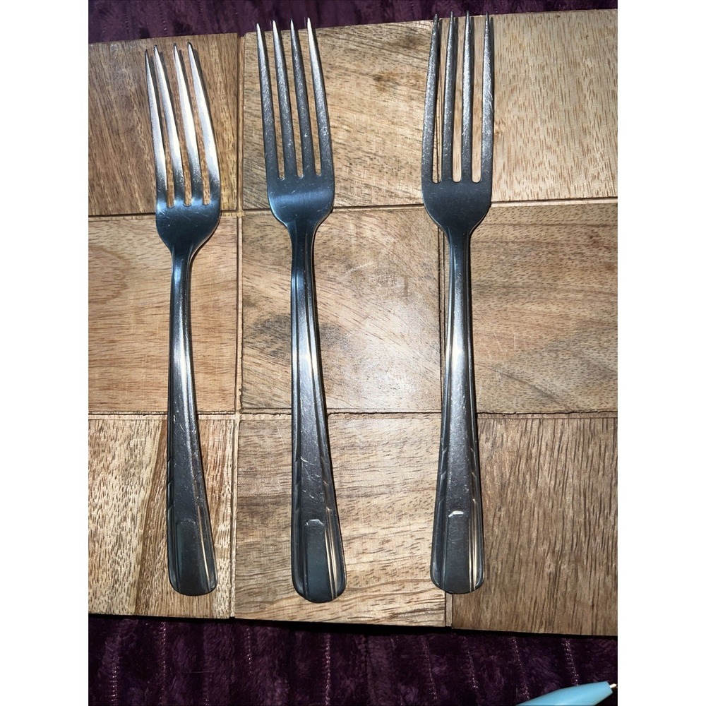 HULL Lifetime Stainless Dinner Fork Lot Of 3
